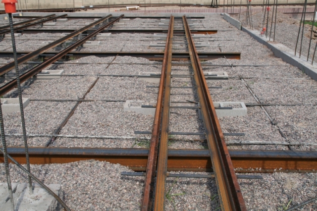 Rail welded to I-beams