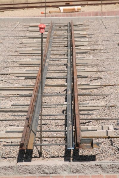 Track being prepared for concrete