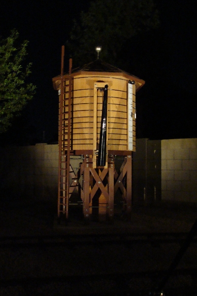 Water tank after dark